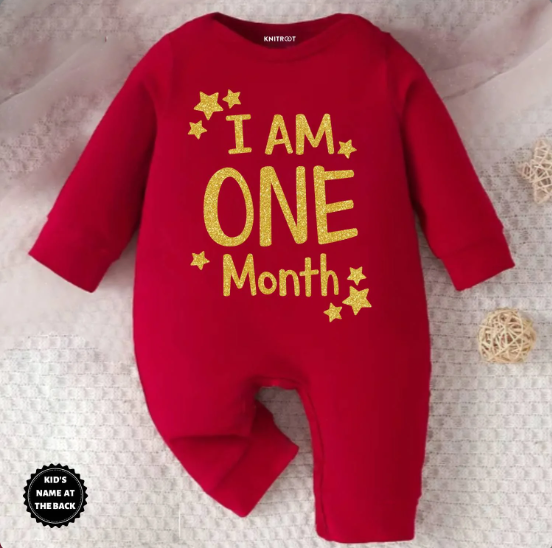 I Am One Month Customize Name Jumpsuit